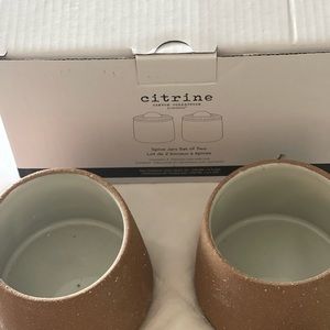 NWT Citrine Ceramic Spice Jars Set of 2